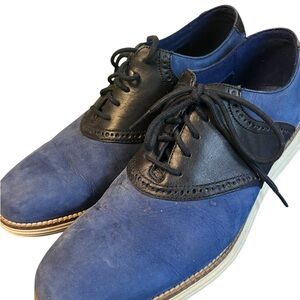 Cole Haan Blue and Black Leather Oxfords